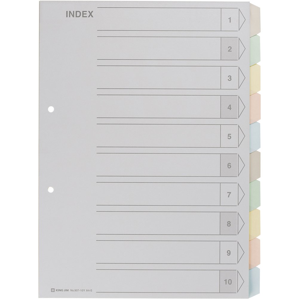 Amazon | キングジム カラーインデックス10 パック907-10Y-10 10冊入